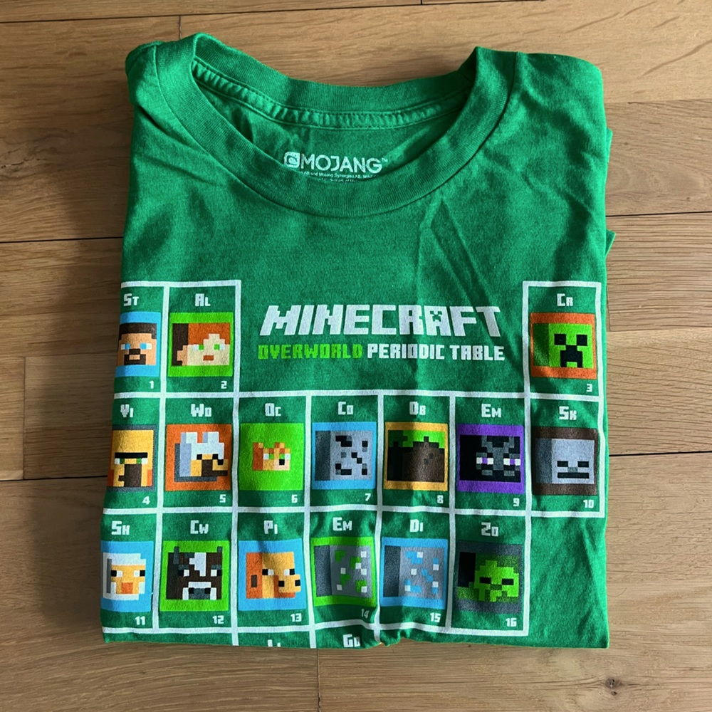 MOJANG Minecraft periodic table t-shirt, Never worn!